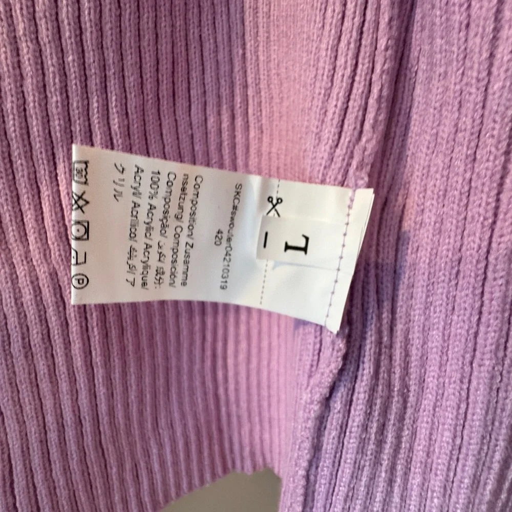 Lavender Ribbed Knit Cardigan - Picture 2 of 2